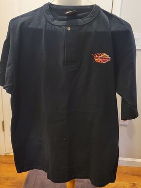 🏍EUC~ HARLEY-DAVIDSON HENLEY STYLE SHIRT. MINNESOTA